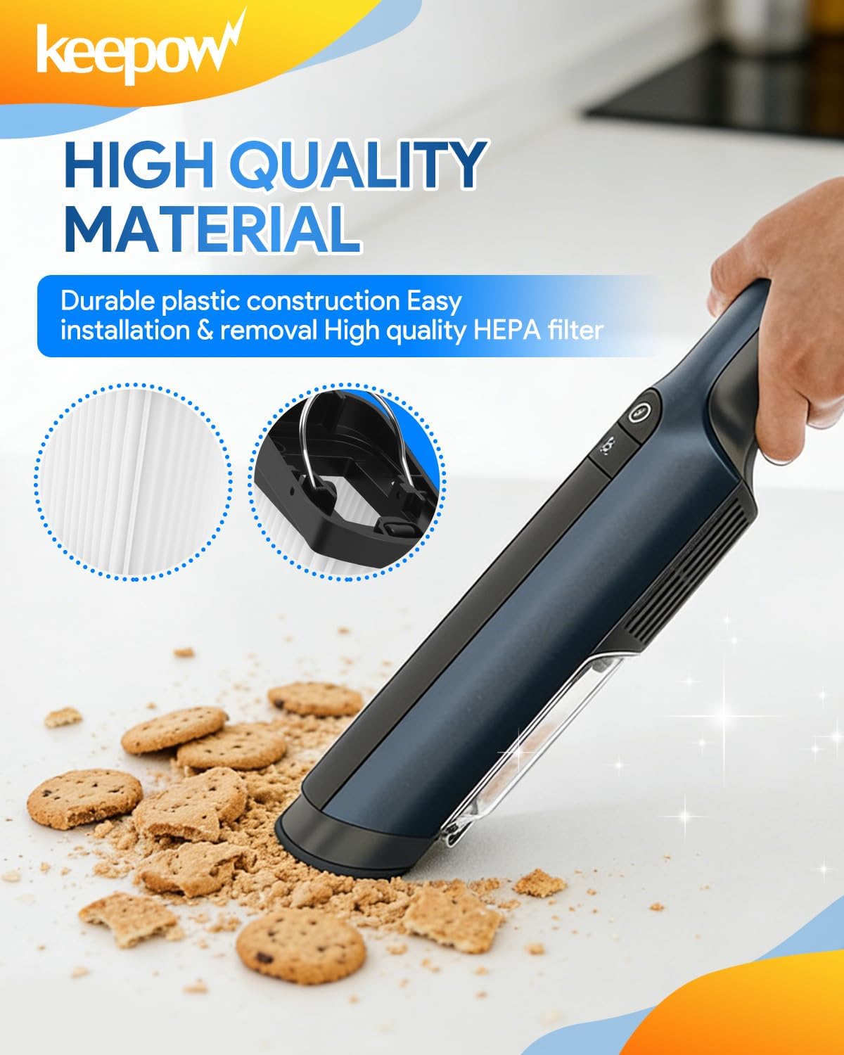 KEEPOW Vacuum Filter Replacement fit for Shark WANDVAC Cordless Hand Vacuum image 3