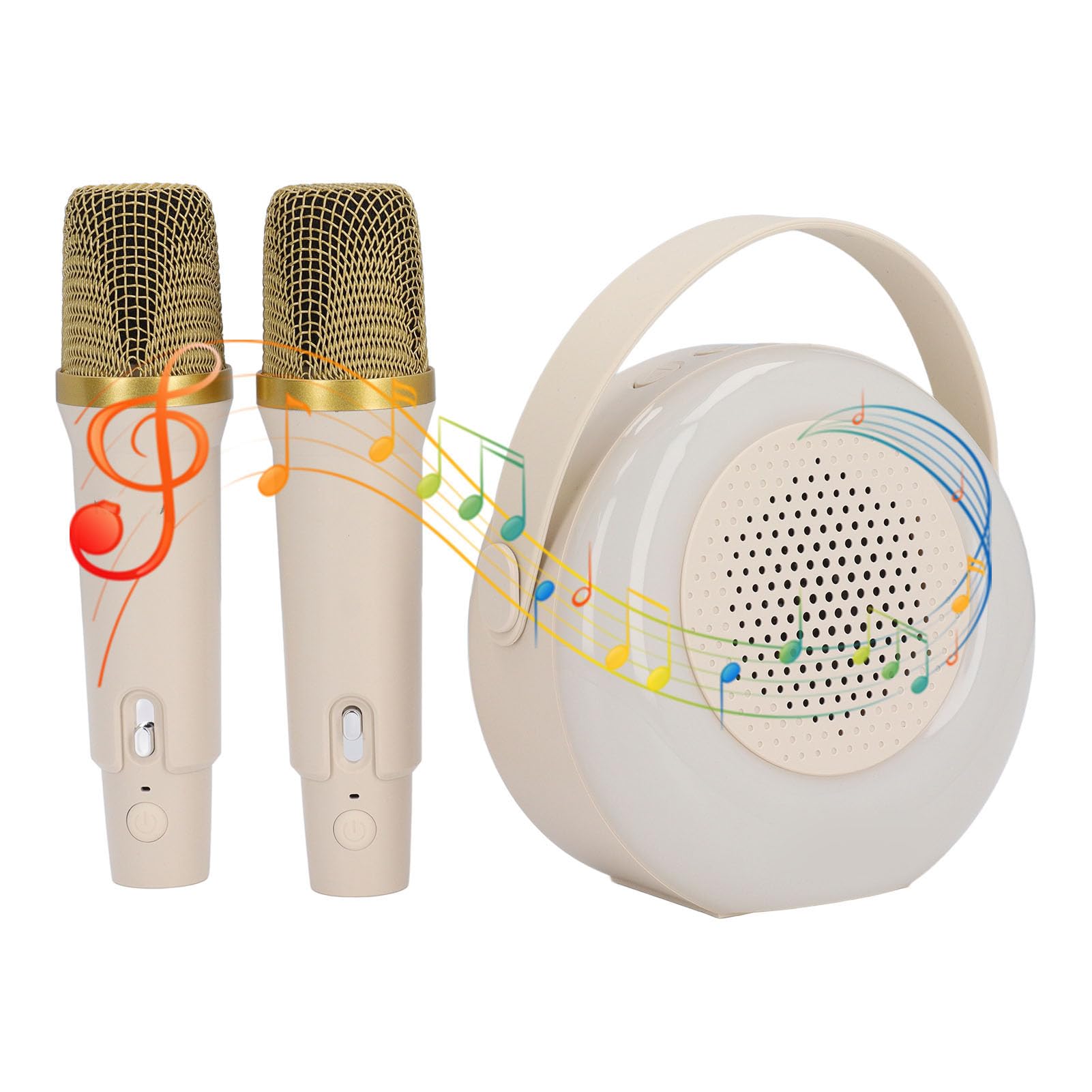 Mini máquina de karaoke Wireless Bluetooth altavoz portátil Micrófono Conjunto de micrófono con efectos de sonido versátiles para niños Fiestas Interiores Entretenimiento al aire