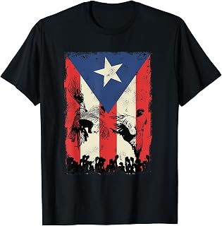 Puerto Rico Flag Cockfighter Game Fowl Cockfighting Rooster T-Shirt