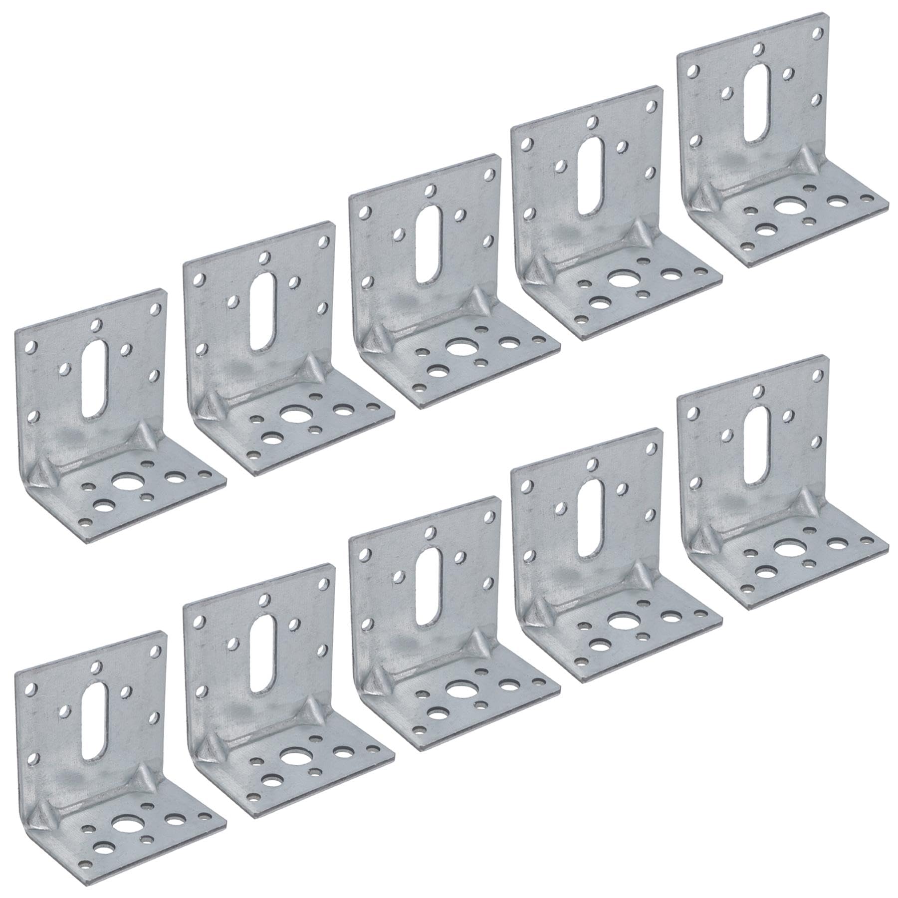 Ab Tools Silver Abl Angle Bracket Corner Fastener Reinforcing Plate 60Mm X 40Mm X 60Mm 10Pc