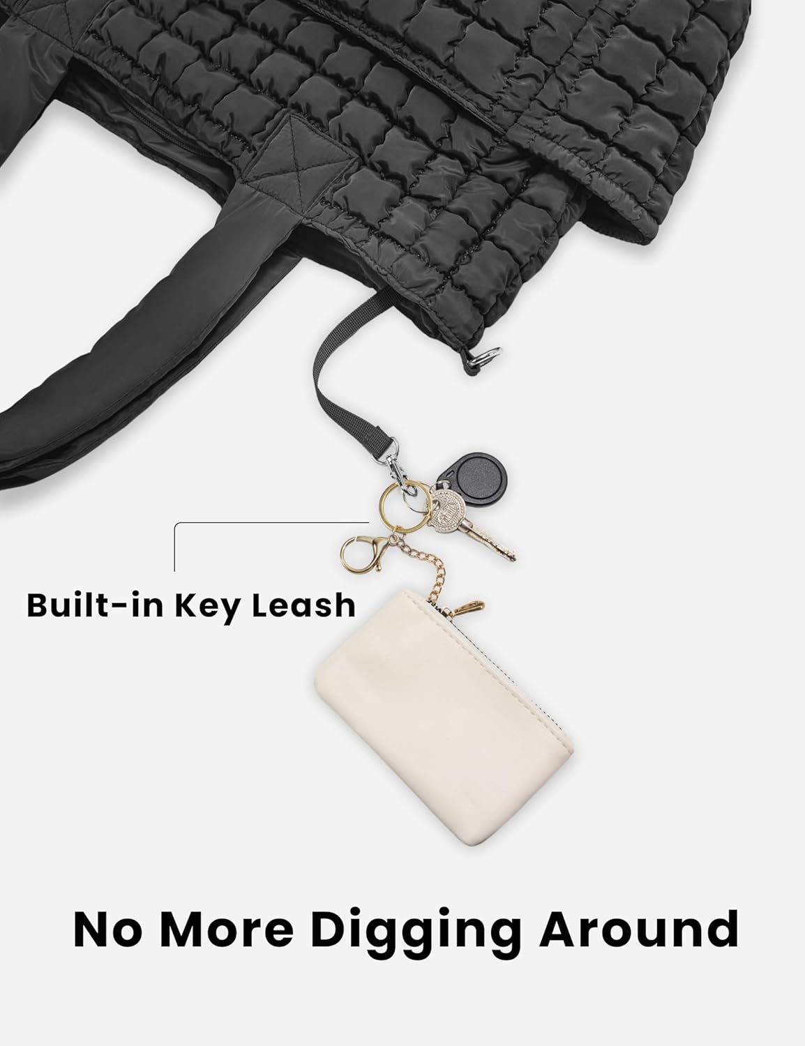 Yarnic Large Puffer Tote Bag for Women, Puffy Shoulder Handbag Quilted Tote Bag with 7 Pockets for Travel Work Gym - Image 6