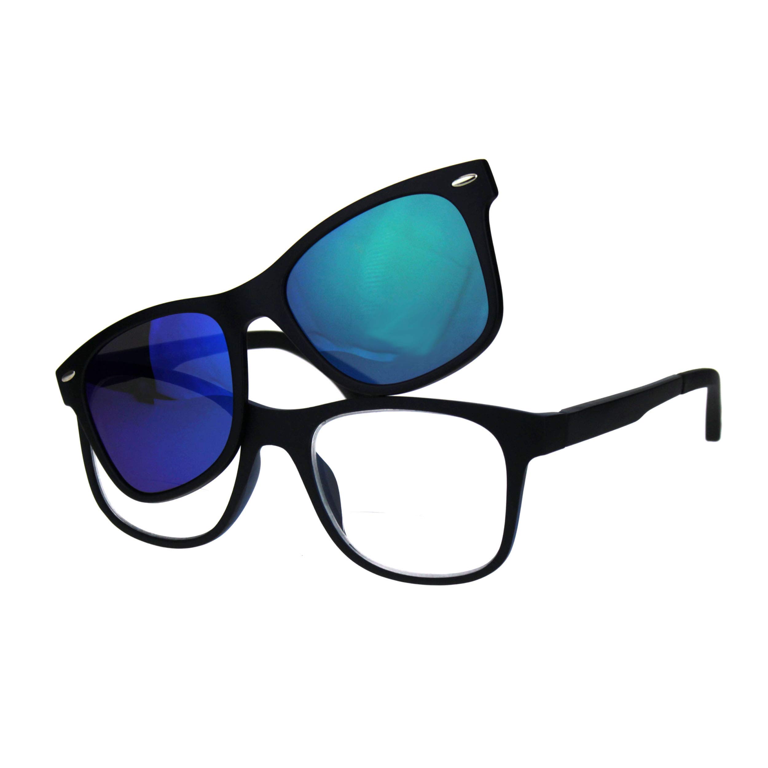 Polarized Magnetic Clip On Shade Sunglasses Bifocal Reading
