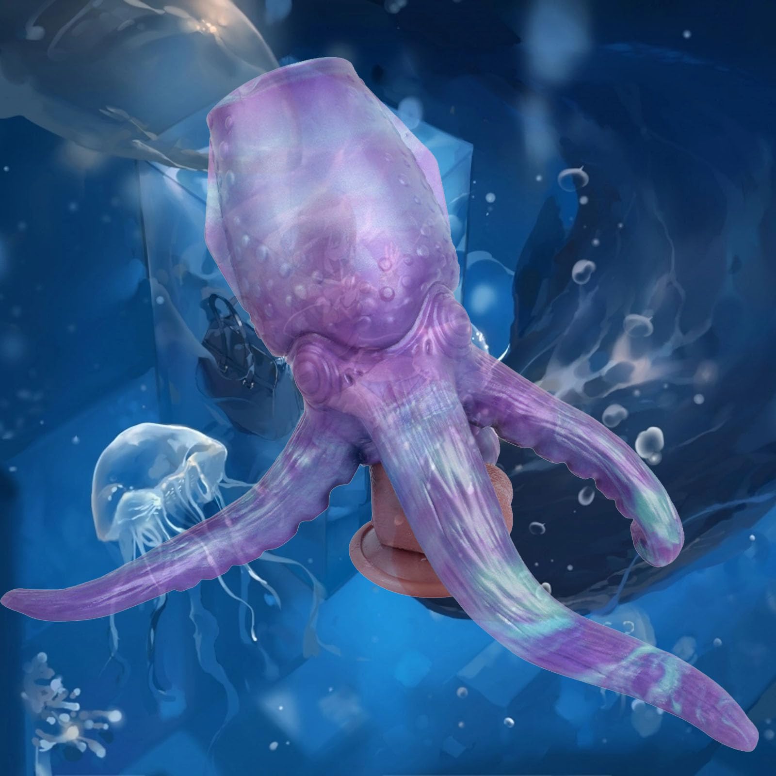 AMAZBEE Masturbateur 3 en 1 Monster Anal Plug Silicone Penis Stroker 3D Realistic Texture Male Masturbation Silicone Tentacle Dildo Female (Octopus)