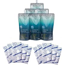 Noval Electrolysis Enhancer Liquid for Ionizing Machines, 6x400ml Pouch with 12 pcs cleaning powders FREE