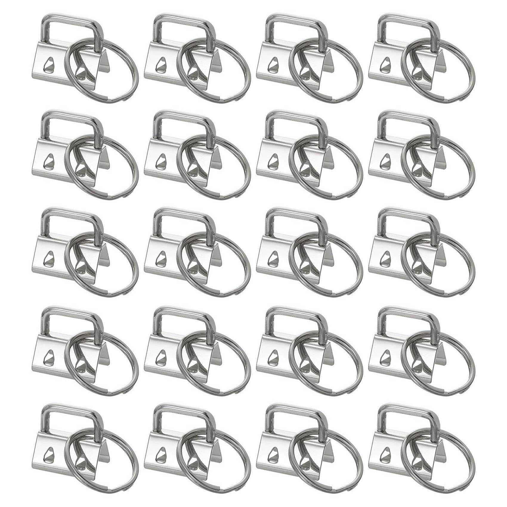 CTRLZS Key Fob Hardware with Keychain Rings for Bag Webbing,Silver Keychain Ring Keychain Hardware 20PCS