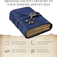 Vista 3 de NomadCraftsCo. Vintage Leather Journal for Men & Women With Lined Pages and Key–7 in x 5 in Leather Bound Writing Notebook for Journaling, Notes &