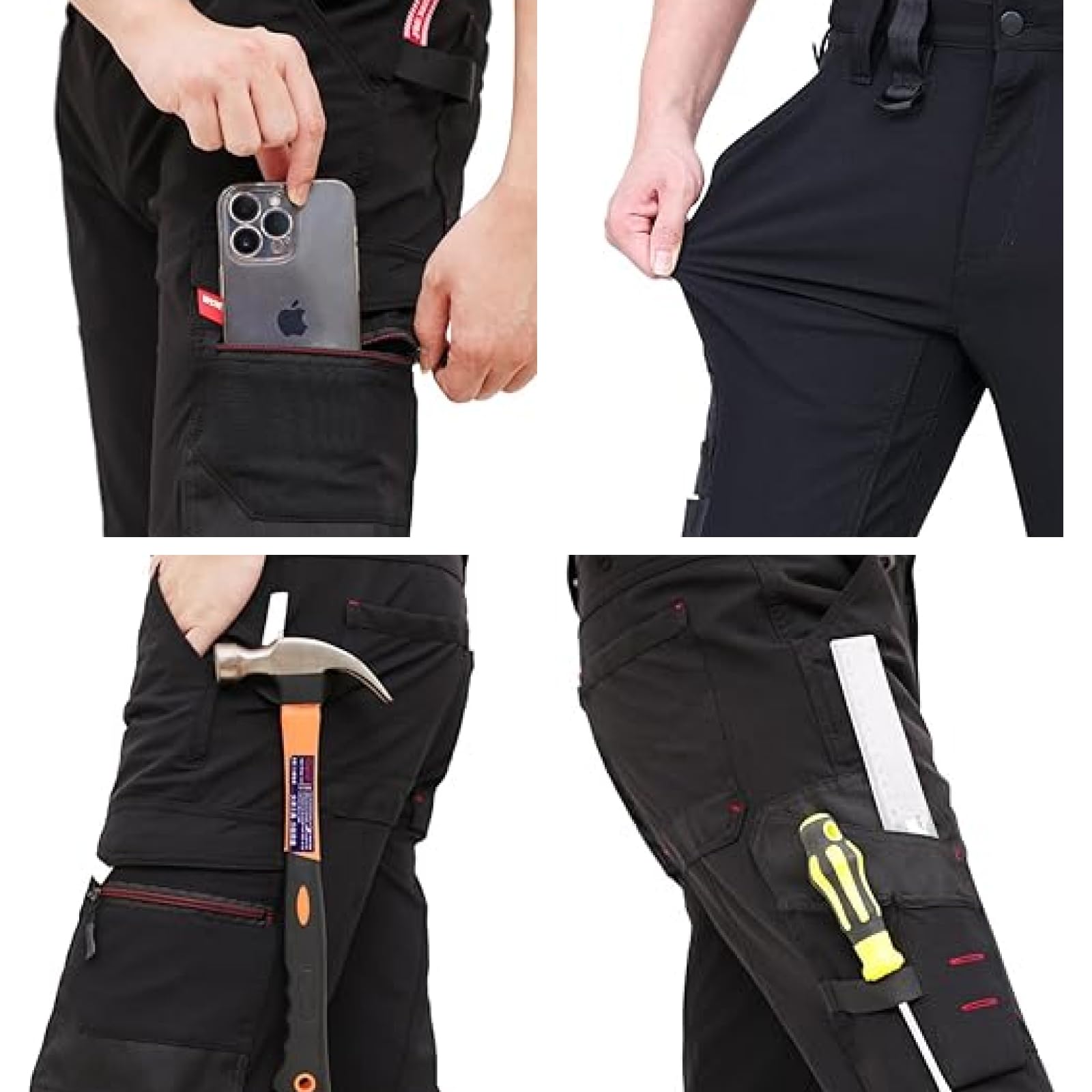 WORK IDEA Short de Travail Stretch pour Homme - Coupe ajustée - Élégance résistante pour Les Plus Hautes