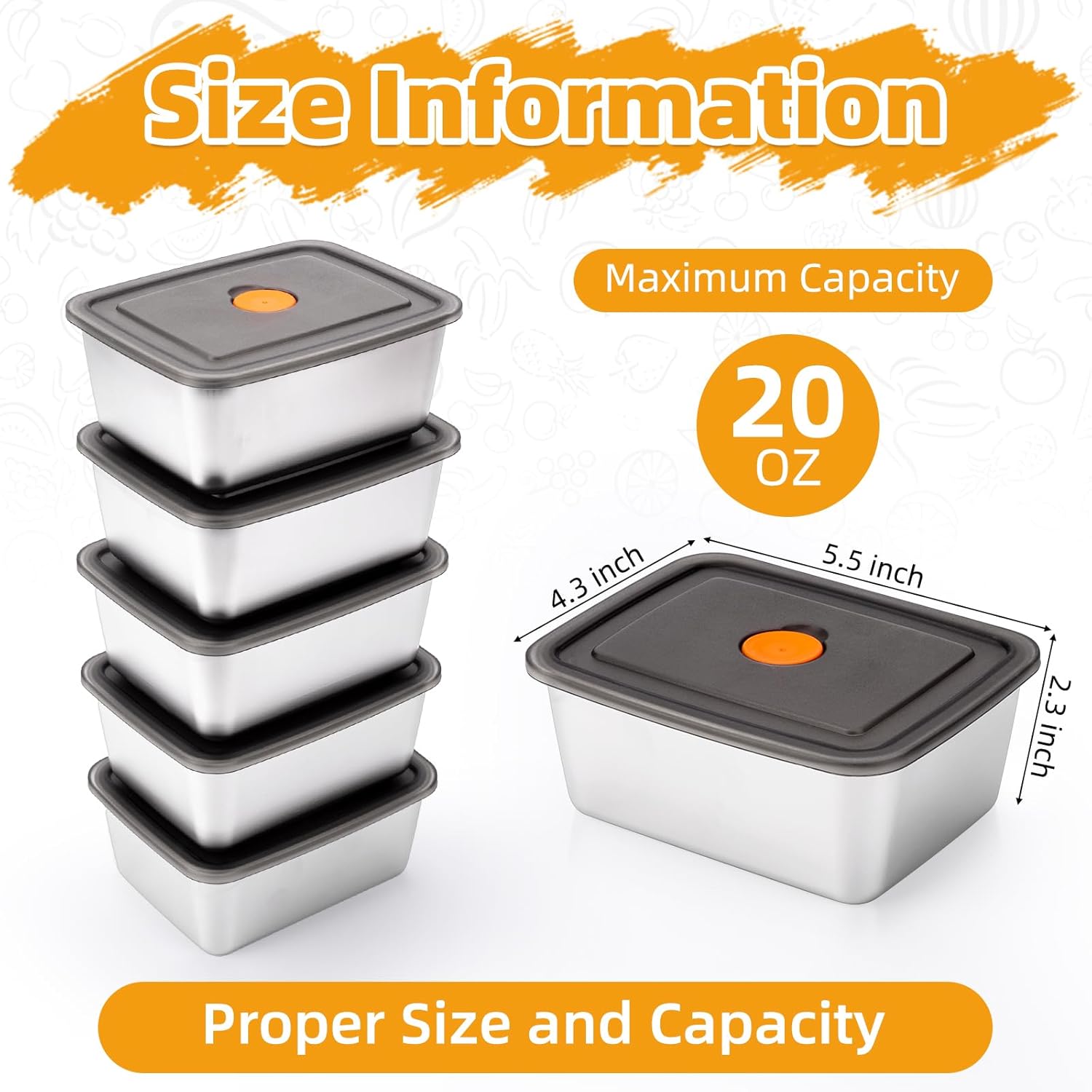 10 PCS(20oz) Stainless Steel Food Storage Containers With Lids | Snack Containers for Kids, Freezer Safe, Microwave Safe | Metal Containers For Meal Prep, Leftovers, Freezer - Image 2
