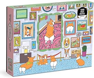 Galison Museum of The Corgi 1000 Piece Puzzle from Galison - 27" x 20" Jigsaw Puzzle, Fun and Colorful Artwork, Thick and Sturdy Pieces, for The Dog Lover in Your Life