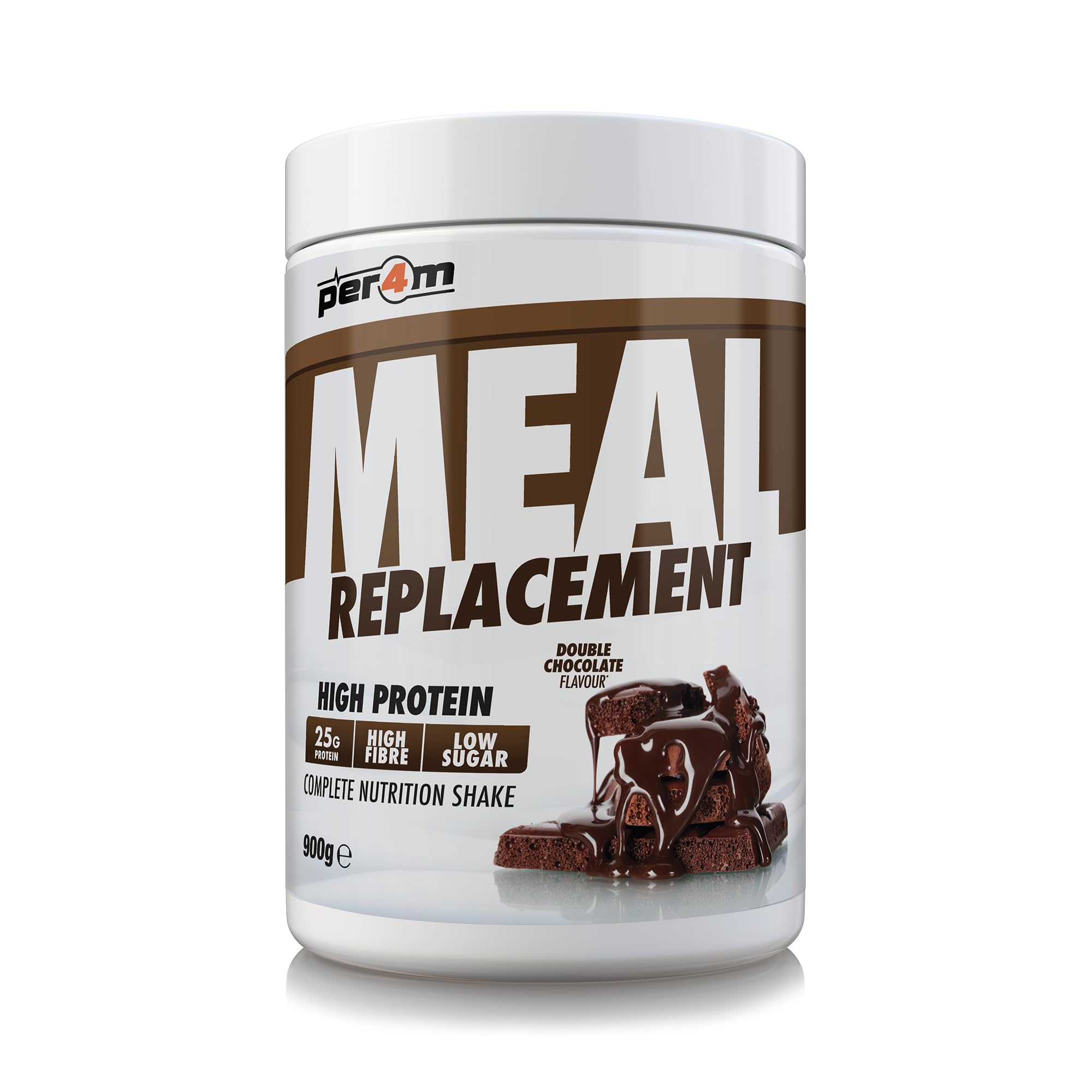 Per4m Meal Replacement Diet Shake Powder | High Protein Low Calorie Weight Loss Shake | Vegetarian Gluten Free Nutritionally Complete Slimming Drink | 15 Serving (900g, Double Chocolate)