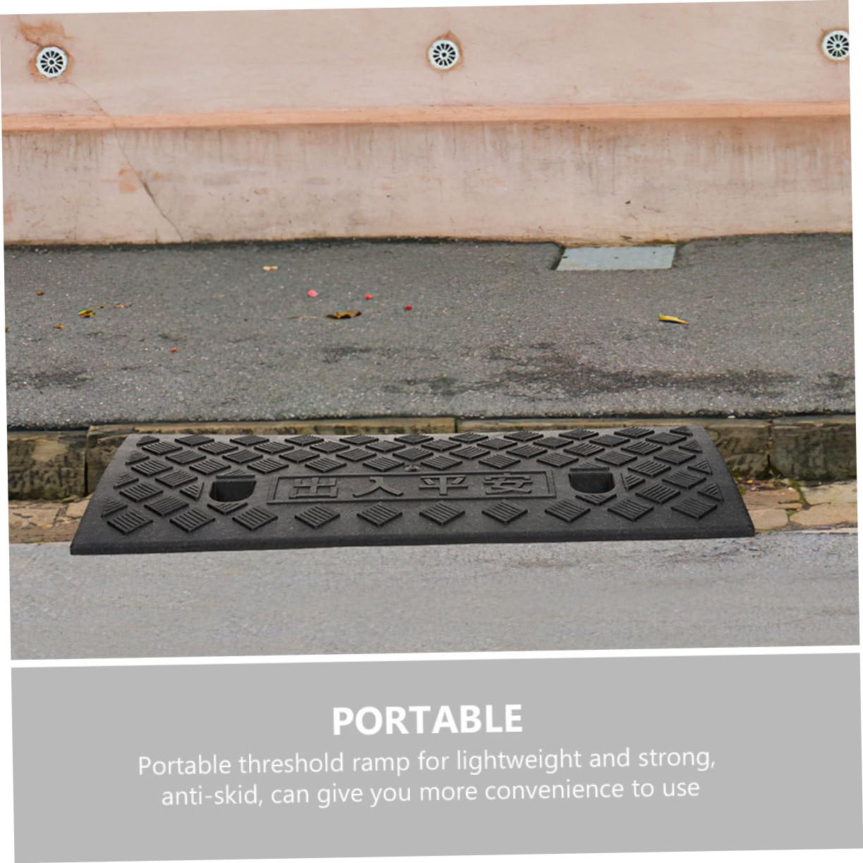 Rampa per Auto Portatile in Gomma Nera Resistente e Antiscivolo per Soglie e Gradini Interni, per Porte e Accessi Sicuri in Casa