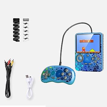 Like Star® G6 Video Game for Kids 666 in 1 Retro Game Box with 3.5 in Display & A Power Bank Feature of 6000 mah Battery for 2 Player, Can Play On TV, Games Like Contra, Tank Etc. (Blue Grey) - image, photos