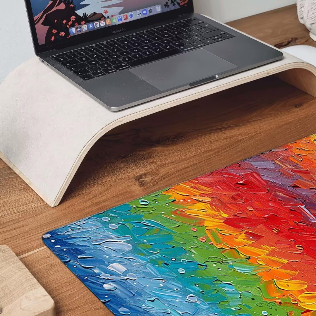 Podkładka pod mysz, podparcie nadgarstka, podkładka pod mysz z antypoślizgową gumową podstawą, ergonomiczna podkładka pod mysz do komputera, laptopa, domowego biura, kompatybilna z myszami laserowymi