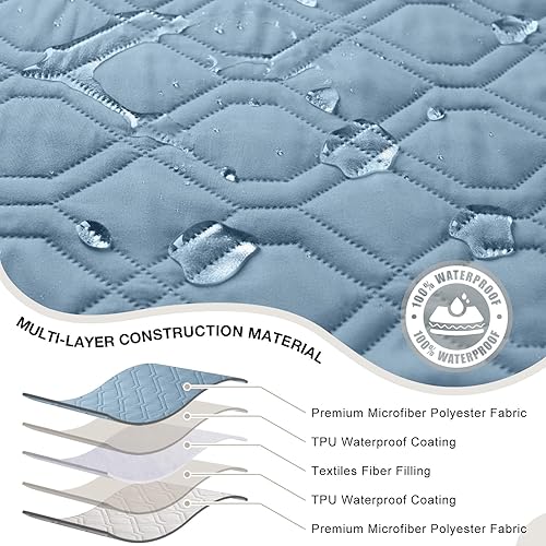 Miniatura 6 de VANSOFY Fundas para sillas reclinables, 100 % impermeables, con funda de asiento reclinable con brazo reclinable, fundas antideslizantes para sillas