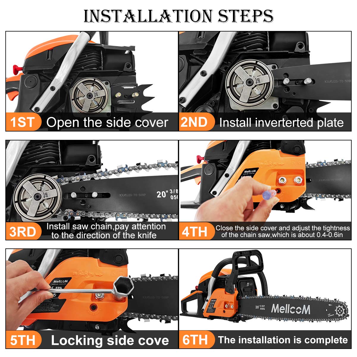 Buy 62CC 2Cycle Gas Powered Chainsaw, 20Inch 2 Stroke Handed