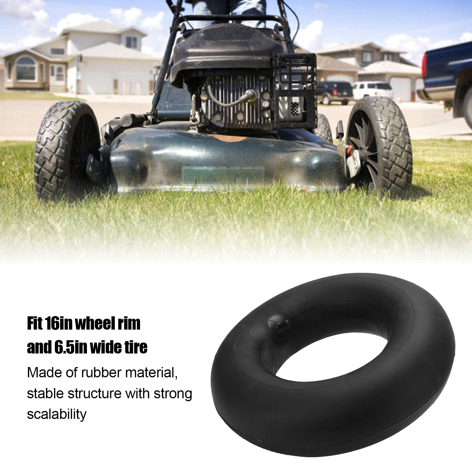 Heavy Duty 16x6.50-8 Inner Tube With Metal Valve Stem – Replacement Tube For Lawn Mowers, Carts, & Small Trailers - View #3