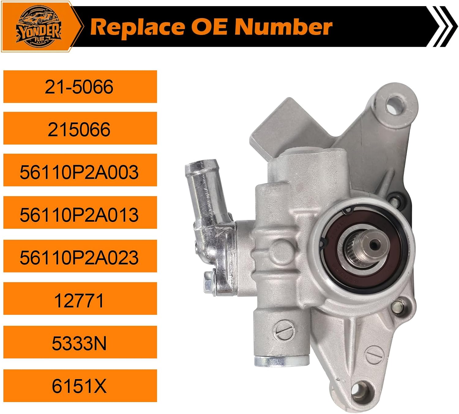 Power Steering Pump for Honda, Compatible with Honda Civic 1996-2000 CR-V CRV 1997-2001 for Acura EL 1997-2000, 1.6L 2.0L, Power Assit Pump Replace# 56110P2A003 56110P2A013 56110P2A023