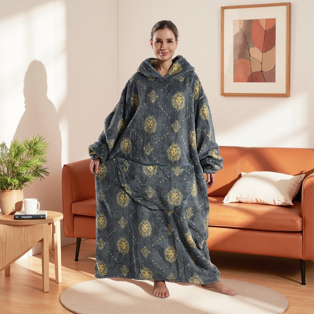 Wearable Blanket Hoodie for Adults - Oversized Soft Warm Blanket Sweatshirt, Gifts for Women & Men - Image 3