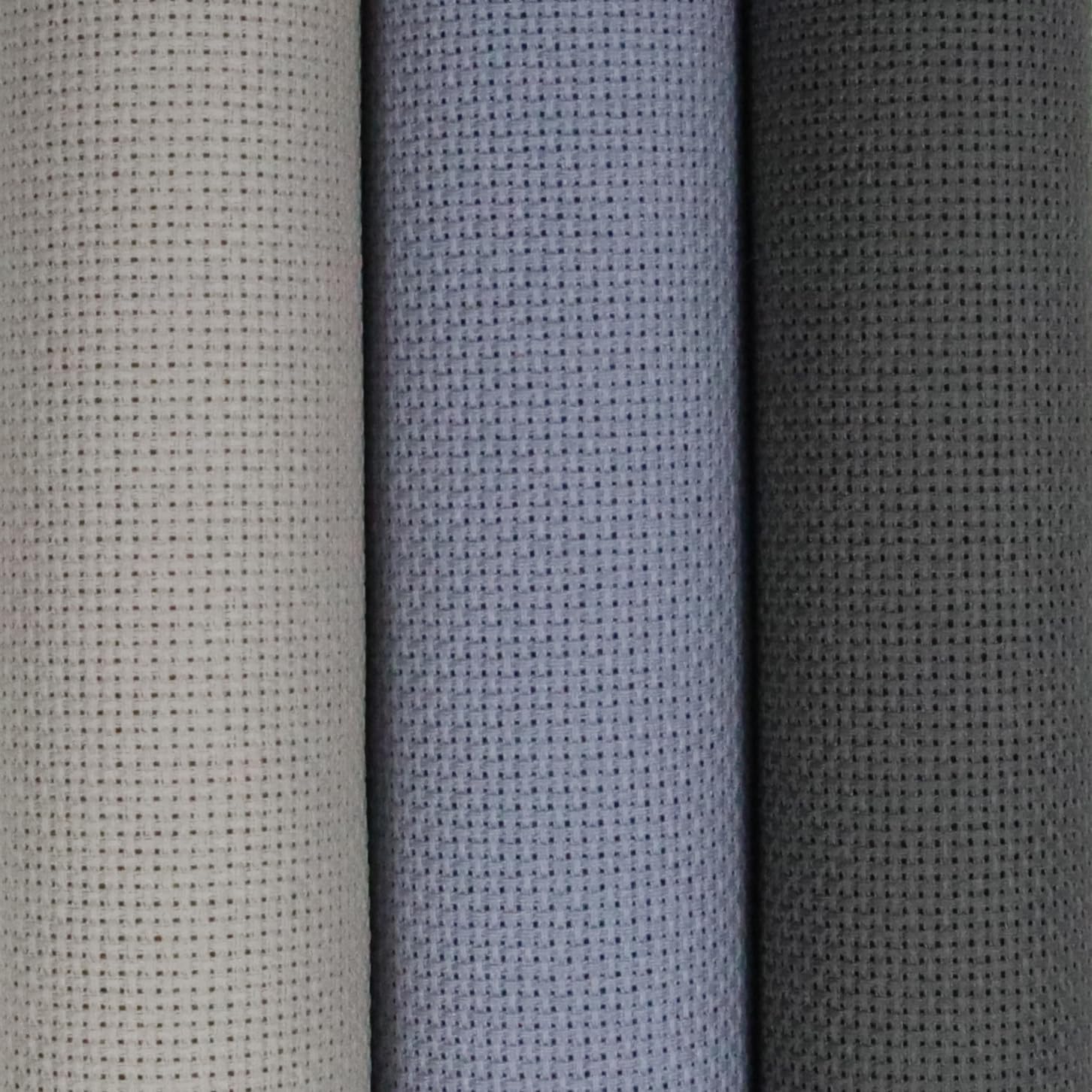 KCS 3 pc of 15" x 18"(38cmx45cm) 18 Count Cross Stitch Cotton Aida Cloth Needlework Rolled Fabric Box,18CT,Pearl Grey +Light Steel Grey+Dark Grey
