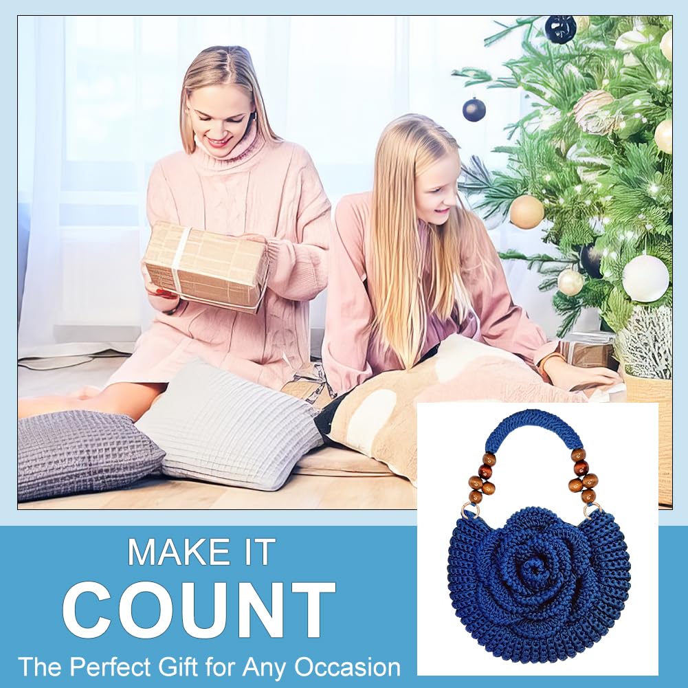 ACRNIGHEET Häkelset für Anfänger, Häkel-Startertasche, Häkeltaschen für Frauen, DIY Häkeltasche, Bastelset mit Schritt-für-Schritt-Anleitungen, Hobby-Projekt für Anfänger, Boho-Stil, Geschenk für