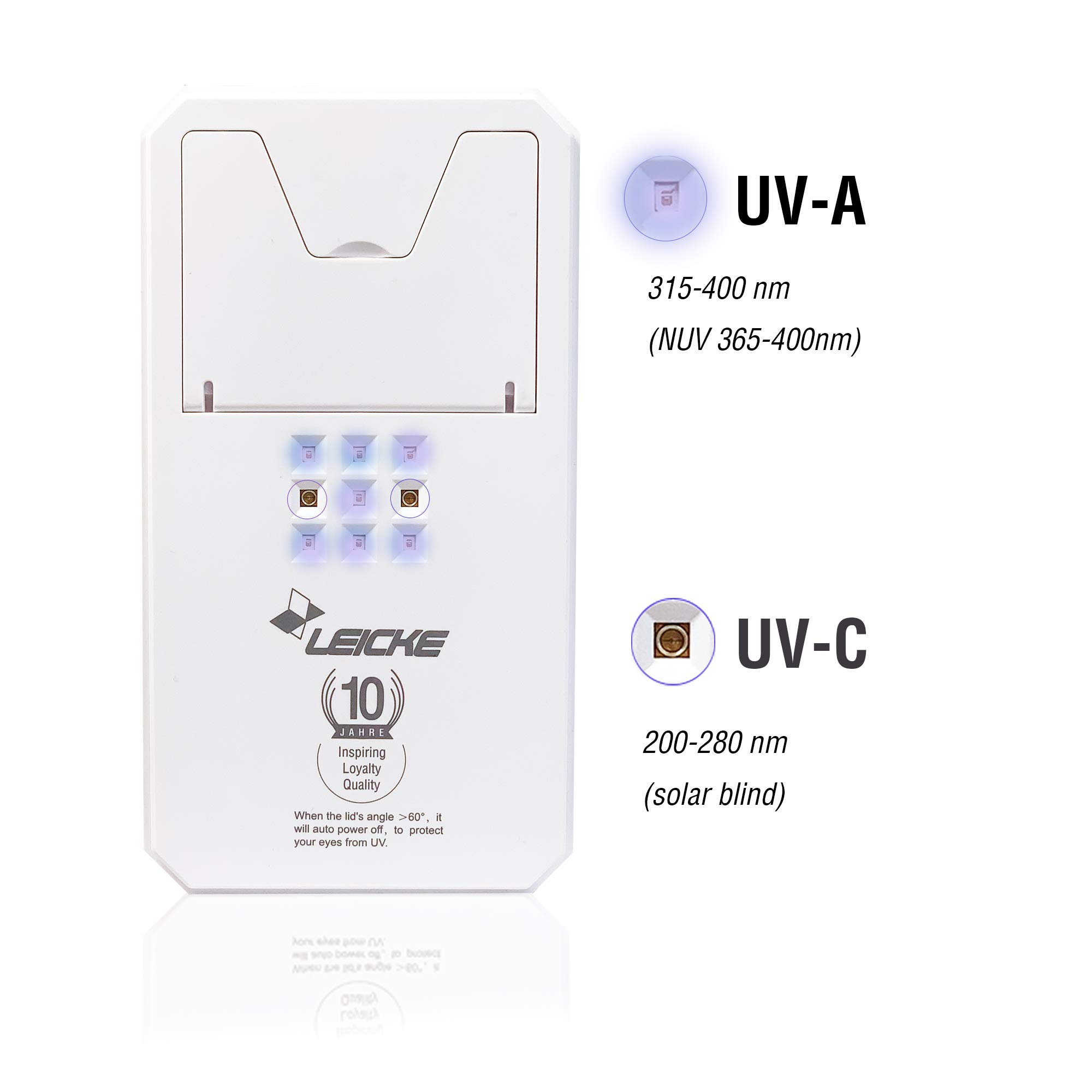 Leicke UV Desinfektionsbox Sterilisator Licht mit Induktionsladegerät, tragbares Desinfektionsgerät mit QI induktive Ladestation, UV-Reinigungsgerät für Handy, Masken, Brillen, Schlüssel, Schmuck USW.