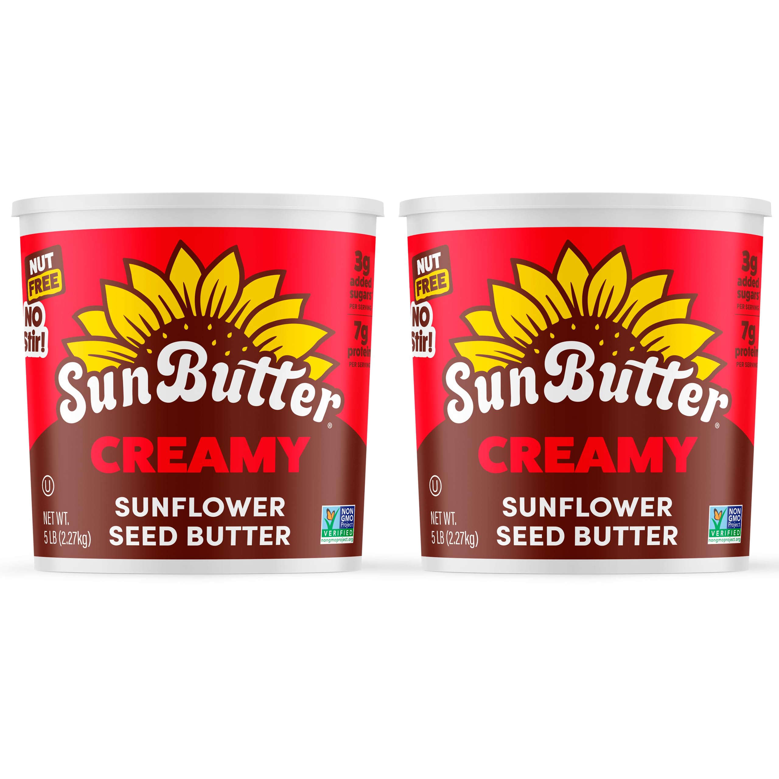Sunbutter Creamy Sunflower Spread Peanut Free Non Allergen Two Five Pound Containers