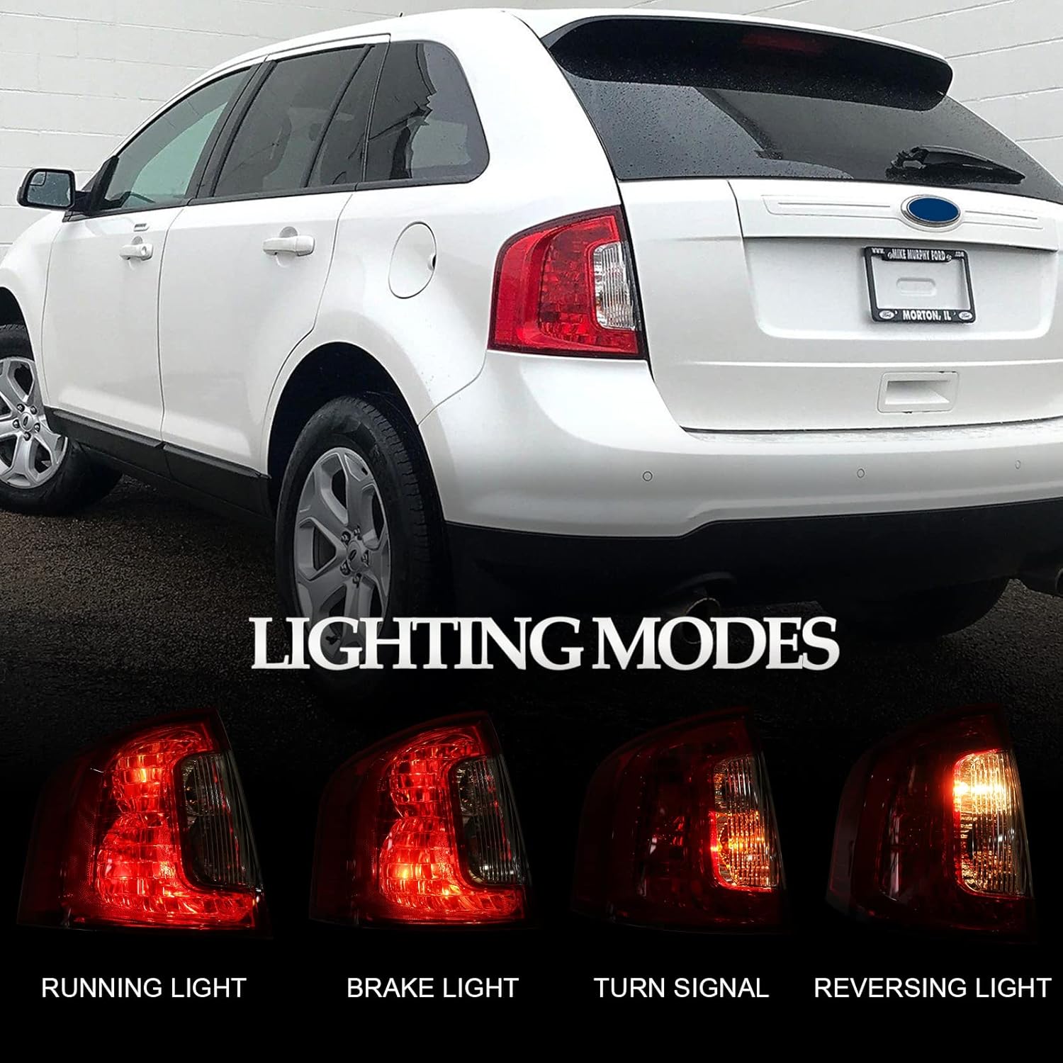 FIONE for Ford Edge Tail light Assembly 2011 2012 2013 2014 Halogen Taillight Rear Lamp Replacement SE SEL Limited Left Driver Side LH BT4Z13405A