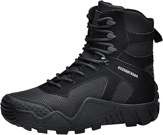 Zapatos de invierno para hombre, forrados cálidos, impermeables, color negro, con cordones, botas de nieve antideslizantes, botas de senderismo al aire libre, cómodas botas de invierno, zapatos