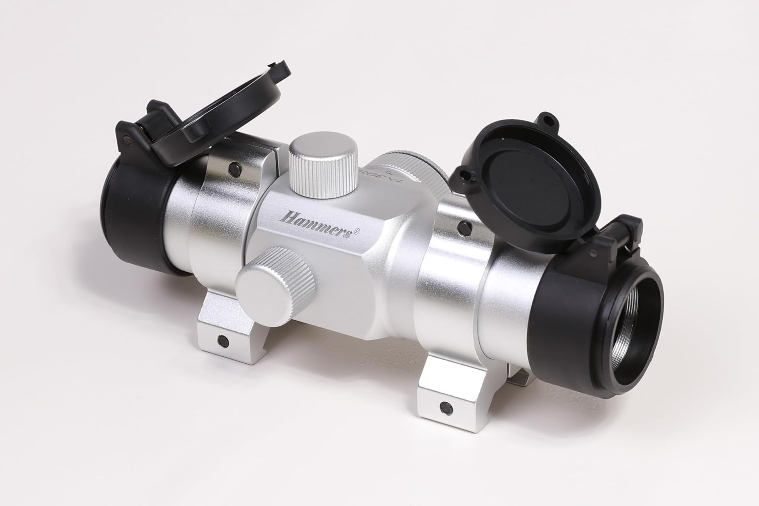 Hammers Stainless Silver Chrome 1x30 30mm Red Dot Sight Hunting Revolver Pistol Scope with Vertical Split Weaver Ring