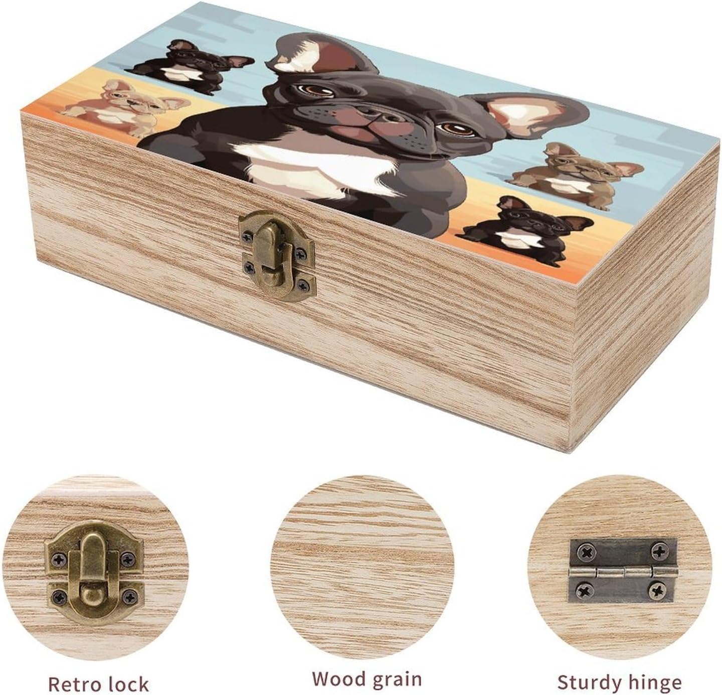 Wooden Keepsake Box, Wood Storage Box for Jewelry Photos Letters image 3