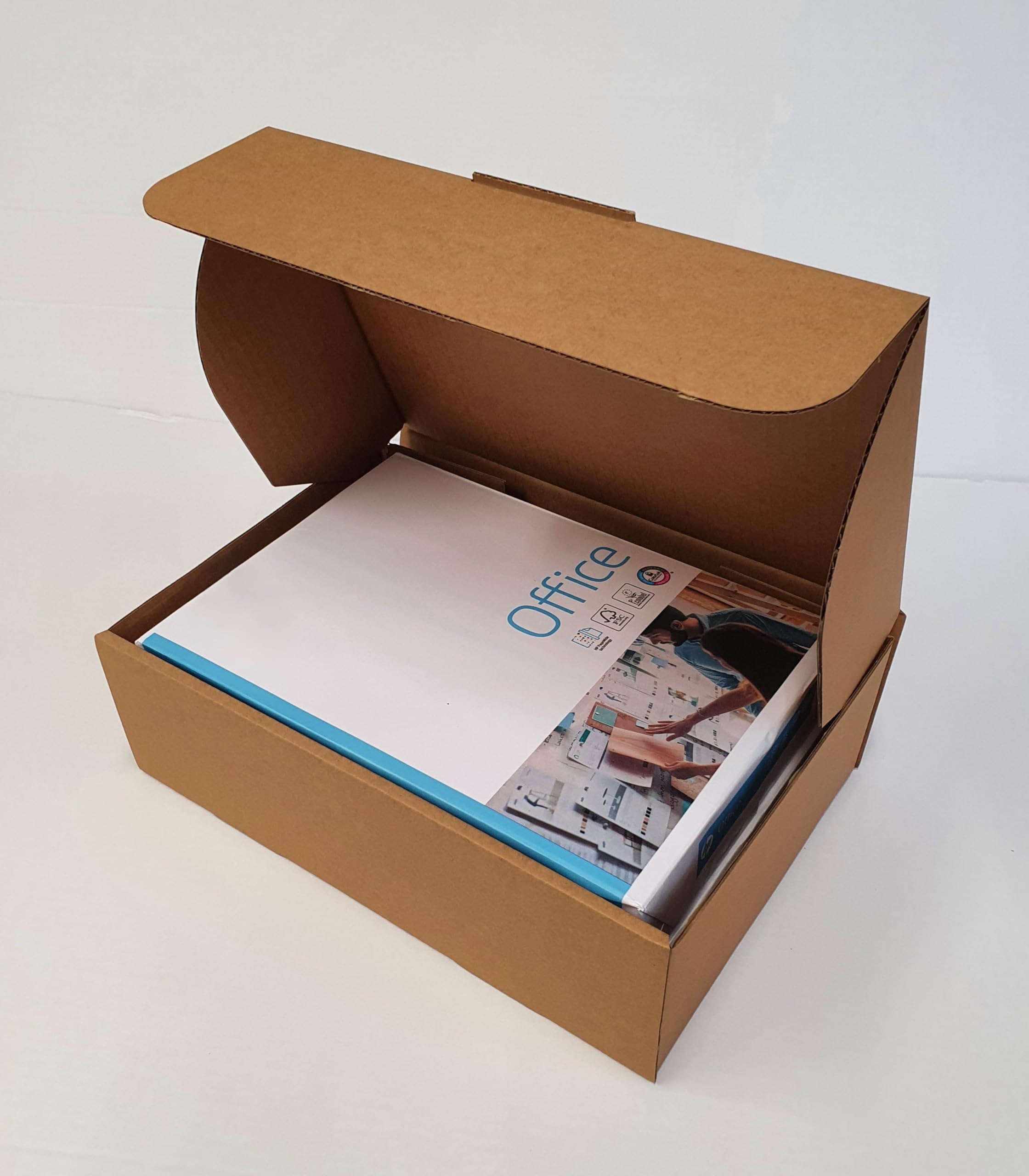 iDEALS UK PACKAGING LTD Folding lid postal cardboard boxes 330 x 220 x 100mm small parcel/packet mailing tuck-in flaps (20)