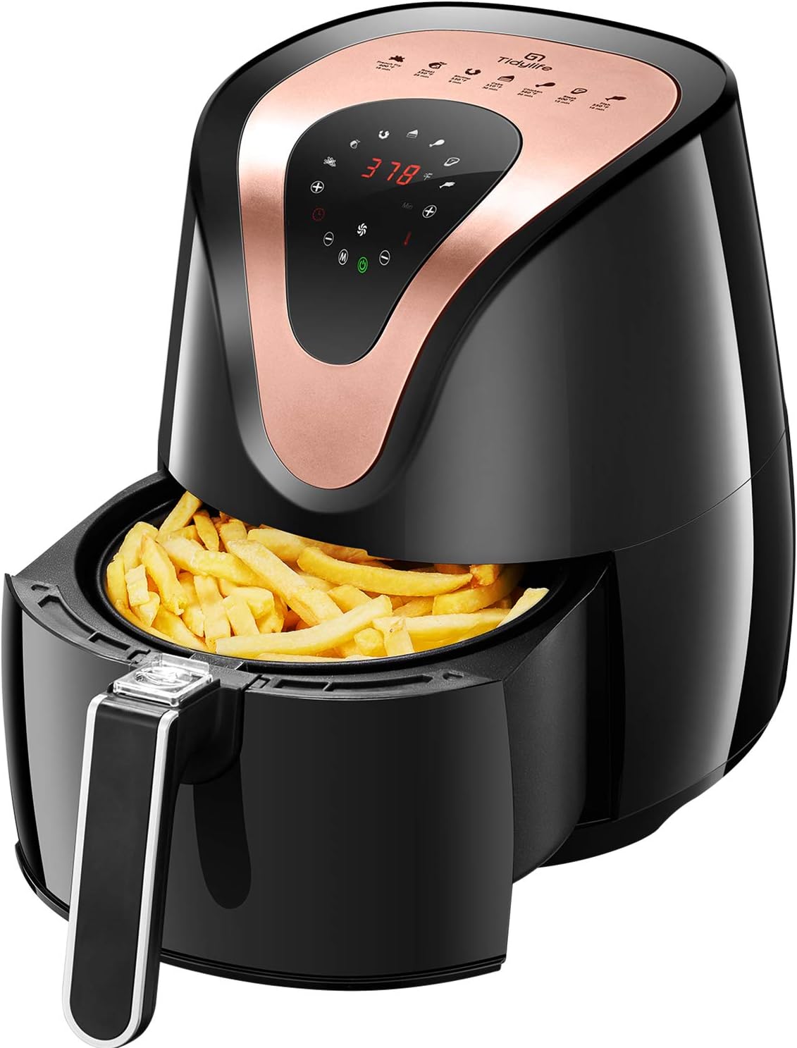 3.4L Air Fryer, 8-in-1 Oil Free 7 Presets Touchscreen Hot Air Fryer Oven, Auto Shut Off & 0-60 Mins Timer, 180-400 ℉,1500W, Dishwasher Safe (Over 32 Recipes) [Energy Class A+++]