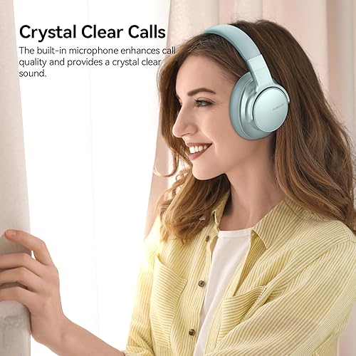 Miniatura 4 de AUSDOM Auriculares Bluetooth con cancelación de ruido auriculares inalámbricos E7 ANC sobre la oreja, tiempo de reproducción de 50 horas, audio