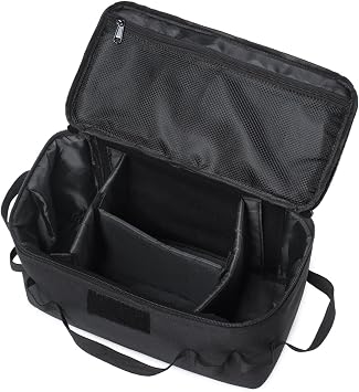 Camping Storage Bags, Utility Tote Bag for Campings Cookware Organizer, Trunk Organizer with Shoulder Strap,Outdoor Garden Tool Bag for Camping, Travel, Picnic, Garage Trunk Black