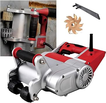 Wall Groove Cutting Machine,Electric Wall Slotting Machine, Wall Slot Cutting Machine, Wall Slotting Machine Concrete Wall Cutting Machine with Tool Box Red-220V