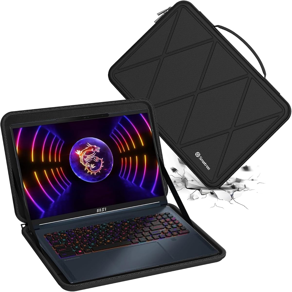 Smatree Funda Protectora rígida de EVA Compatible con Laptop MSI Stealth 16 Studio Series/MSI Stealth 16 MercedesAMG A13VG-236 de 16 Pulgadas, Funda Delgada y antigolpes (X8287)