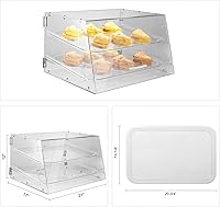 Vista 3 de Vitrina de pastelería con 2 bandejas con puertas delanteras y traseras - 21" x 17" x 12