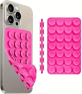 Mobile Phone Mount on Any Surface, Creative Design with 15 Different Colors - Suitable for All Phones (Fuchsia)