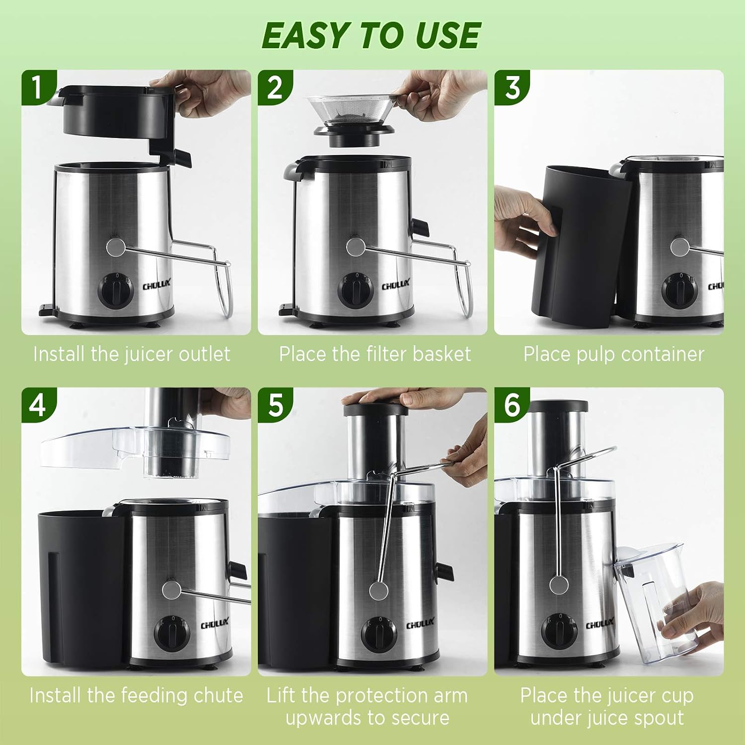Step-by-step assembly of the CHULUX Juicer