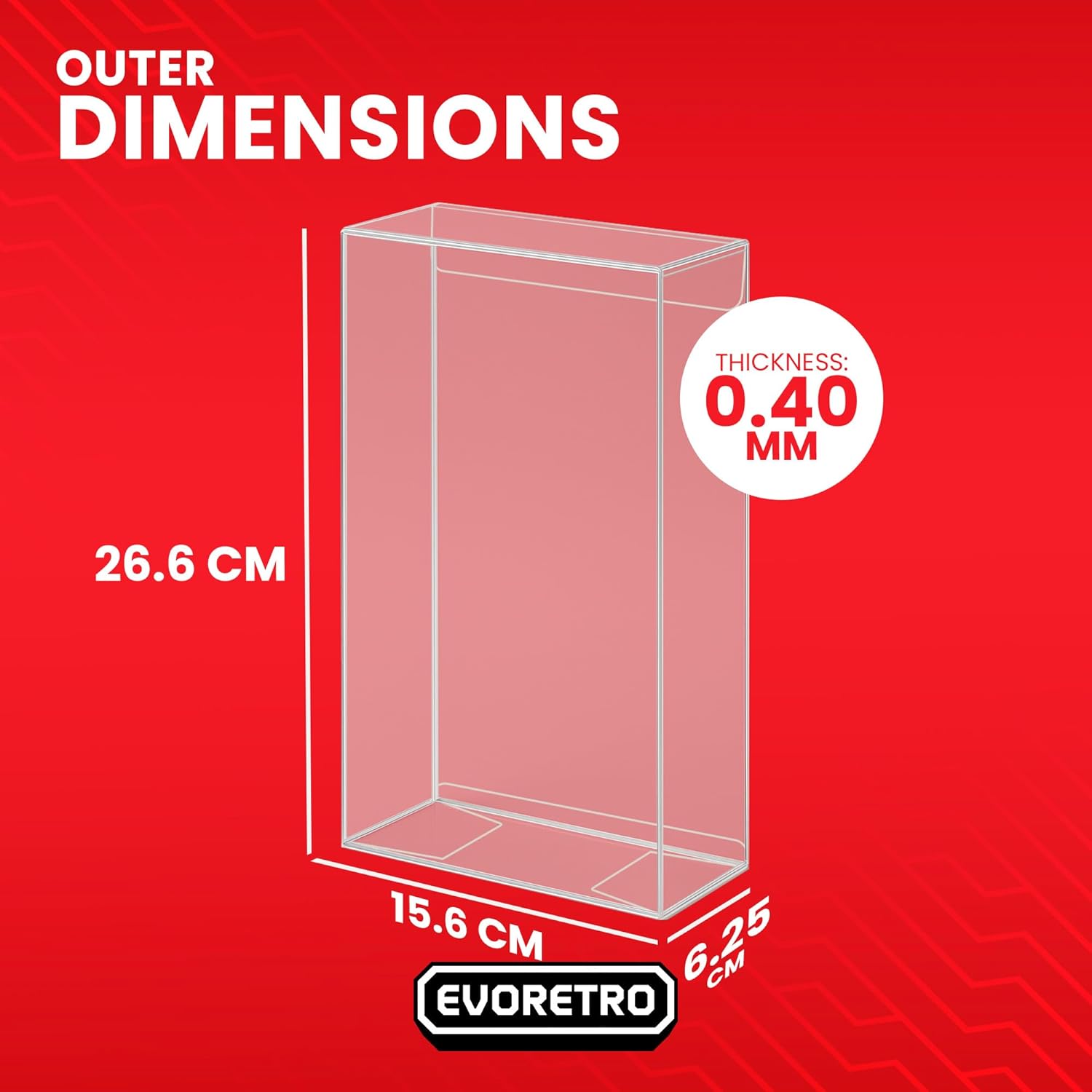 EVORETRO PET Display Case Protector for Mattel WWE Legends Series 22 Action Figure Box - 0.40mm Thick Plastic Cases, Clear Acid-Free Display Boxes for Collectible Storage, Dustproof (10 Pack)