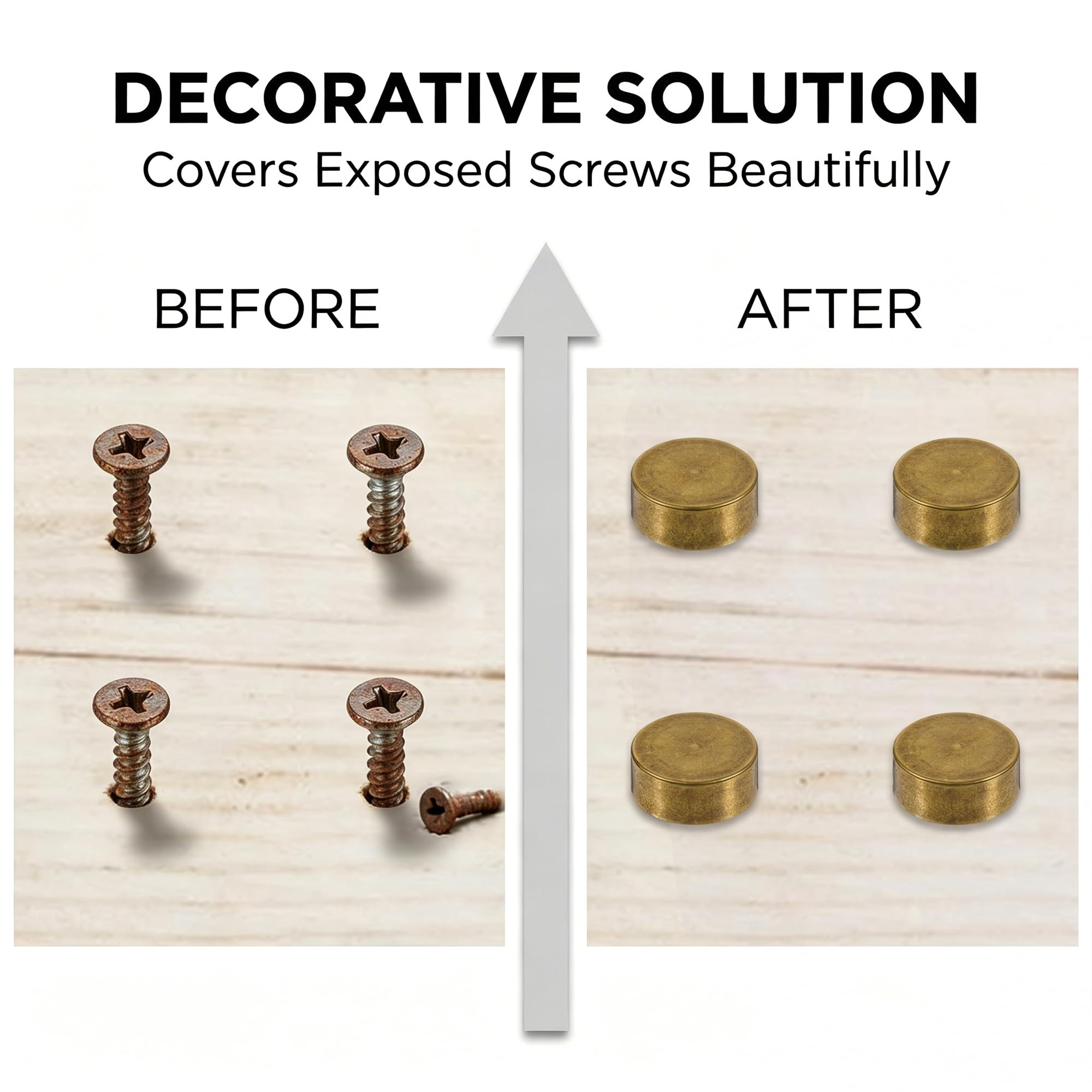 Set da 8 viti decorative in ottone da 12 mm con cappucci, copriviti autofilettanti per specchi, mobili e armadi
