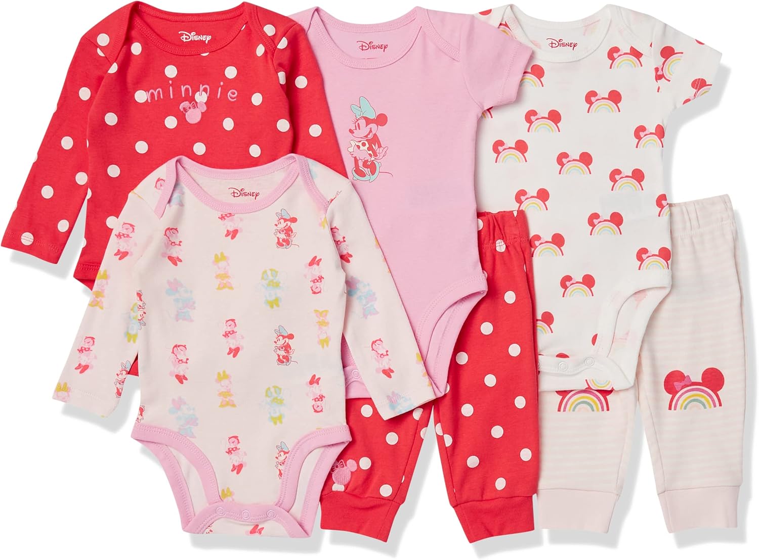 Amazon Essentials Disney | Marvel | Star Wars Unisex Babies' 6-Piece Cotton Knit Outfit Set, Pack of 6