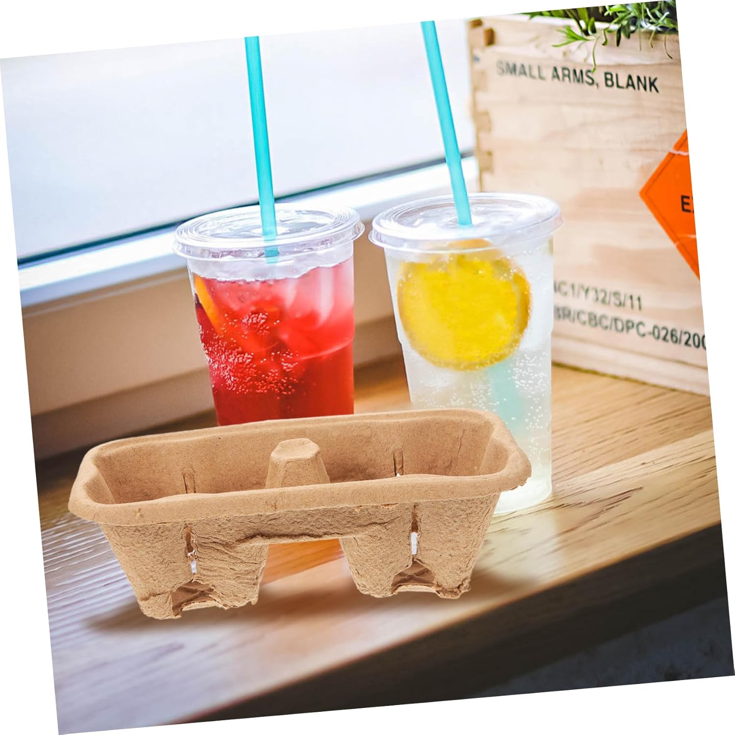 50pcs Stackable Coffee Cup Holders Cup Carrier Take Drink Trays Holder Tray for Outdoor