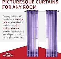 Vista 69 de Sapphire Home - Paneles de cortina (2 unidades), cortinas translúcidas de 54” x 84” (108” de ancho en total), paneles de gasa para dormitorio, sala