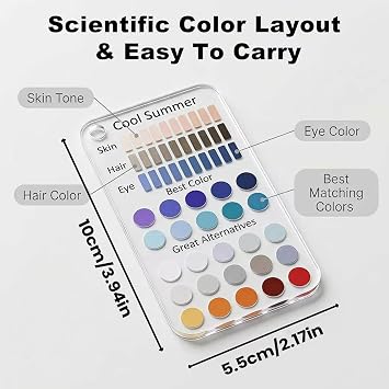 Color Analysis Kit Cards 6-piece Portable Personal Seasonal Palette