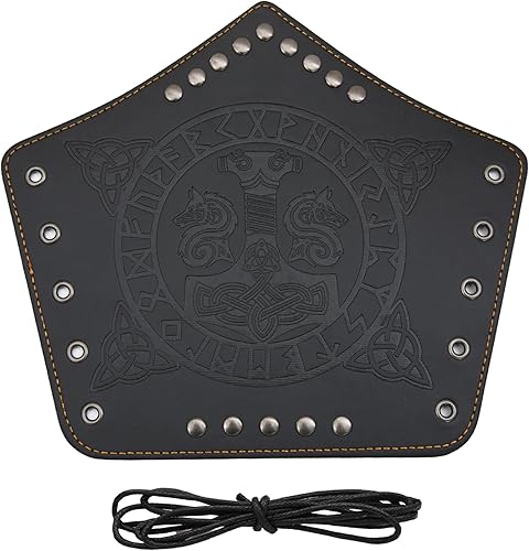 Miniatura 3 de AZORA Pulsera de cuero con guantelete medieval, con hebilla, brazalete ancho, armadura, 2 unidades