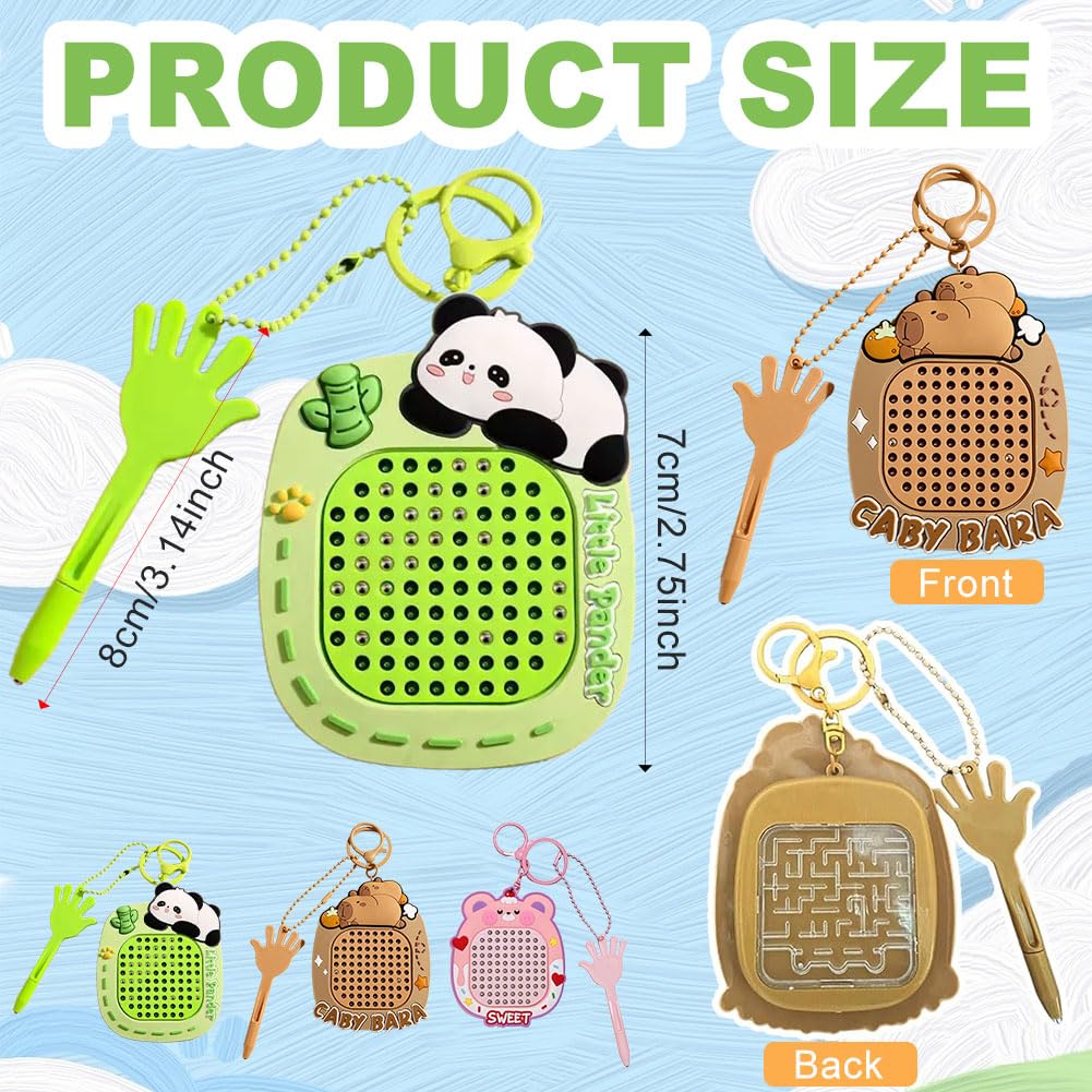 3PCS Fidget Keyring Set including Magnetic Drawing Board & Maze Puzzle - Image 2