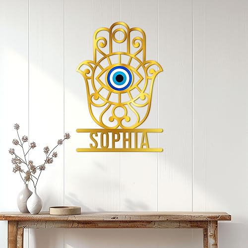 Miniatura 3 de Letrero de metal personalizado contra el mal de ojo, símbolo de protección personalizado, pared, valla, porche, patio, hogar, oficina, decoración