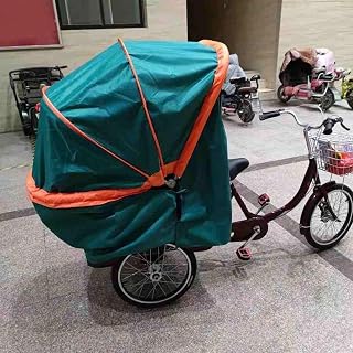 Trike Covers Waterproof Outdoor, Bike Covers Outdoor Storage Waterproof, Foldable Tricycle Awning, Accessories Fit for Various 3 Wheel Bike Types(Green,90cm/35.4in)