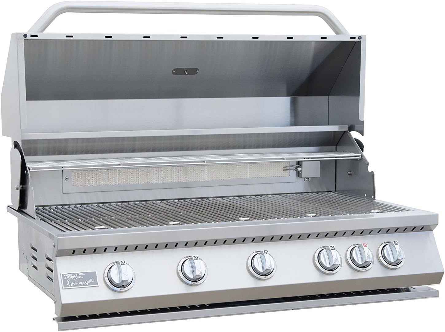 Kokomo 5 Burner Built-In Gas Grill with Back Burner | Heavy Duty Durable Construction Stainless Steel BBQ Liquid Propne Grill | 72,000 BTU Propane Grill for Outdoor Kitchen, Barbecue, Patio | 40 Inch